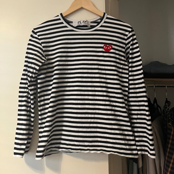 PLAY Commes des Garçons - Small - black/white strip long sleeve - Picture 1 of 3